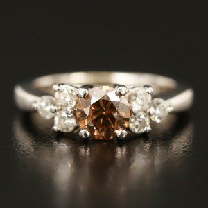 $6500 / Designer Engagement Ring / 1.6 CT Diamond / Center Diamond 1 CT / 14K